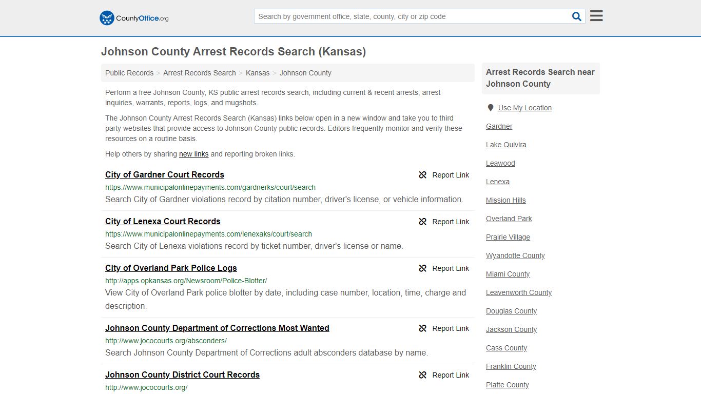 Arrest Records Search - Johnson County, KS (Arrests ...